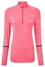 Picture of Ron Hill Ladies Life Night Runner 1/2 Zip Tee - Hot Pink Marl